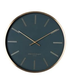 Discount 👍 One Six Eight London Otto 40Cm Petrol Blue Silent Wall Clock ✔️
