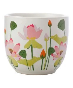 Discount π Maxwell & Williams Royal Botanic Gardens Lotus Planter Pot 12cm White β