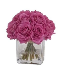 Discount 😍 Vicky Yao Real Touch Luxury Artificial Purple Rose Arrangement ⌛