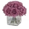 Best Pirce 🛒 Vicky Yao Real Touch Luxury Artificial Purple Gray Rose Arrangement ⭐