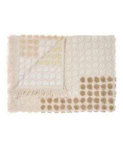 Outlet ⌛ Linen House McKenzie Throw In Vanilla ✨