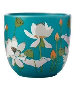 Budget 😍 Maxwell & Williams Royal Botanic Gardens Lotus Planter Pot 14cm Aqua ✔️