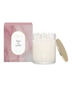 New 🛒 CIRCA Rose & Lychee Scented Soy Candle 350g ❤️