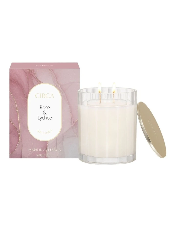 New 🛒 CIRCA Rose & Lychee Scented Soy Candle 350g ❤️ 1 New 🛒 CIRCA Rose & Lychee Scented Soy Candle 350g ❤️