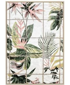 Hot Sale 🔔 Cooper & Co Floral Tiles Oil Paint Ready To Hang Canvas Wall Art 100x140cm ⌛