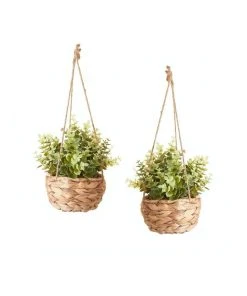 Deals ✔️ Cooper & Co Artificial Faux Plant in Hanging Basket Set of 2 41cm 🎉