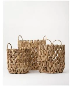 Best Sale π Australian House & Garden Kahlin Water Hyacinth Baskets Set of 3 in Natural β