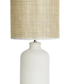 Discount β€οΈ Australian House & Garden Nightcliff Ceramic Base Lamp With Weave Shade 46.5x26x26cm in White/Natural π₯