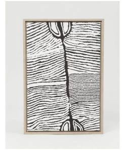 Hot Sale 😍 Warlukurlangu Artists x Vue Framed Wall Art 65x45cm Mina Jukurrpa (Mina Mina Dreaming) Ngalyipi by Judy Napangardi Watson 😉