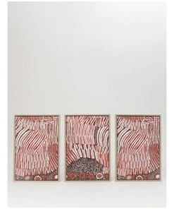 Discount 🛒 Warlukurlangu Artists x Vue Set of 3 Framed Wall Art 65 x 45cm Mina Jukurrpa (Mina Dreaming) by Helen Nungarrayi Reed 🔥