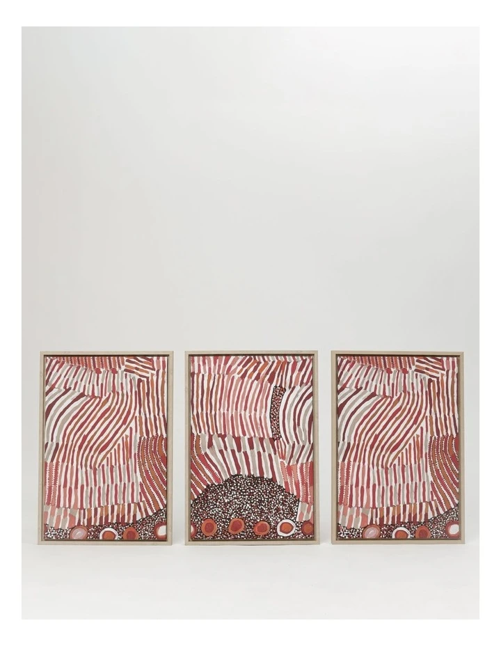 Discount π Warlukurlangu Artists x Vue Set of 3 Framed Wall Art 65 x 45cm Mina Jukurrpa (Mina Dreaming) by Helen Nungarrayi Reed π₯ 1 Discount π Warlukurlangu Artists x Vue Set of 3 Framed Wall Art 65 x 45cm Mina Jukurrpa (Mina Dreaming) by Helen Nungarrayi Reed π₯