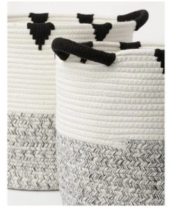 Deals 🔥 Milkshake Shape Space Set of 2 Baskets in Black/White ⌛ -Deals Home Décor Store 865789480 4 720x928