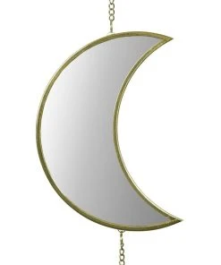 Promo 🤩 Milkshake Moon Mirror Hanging Plaque in Gold/Clear ❤️ -Deals Home Décor Store 865789750 4 720x928