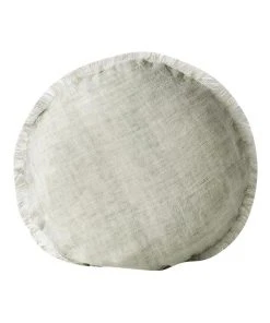 Flash Sale ✔️ Aura Home Vintage Linen Fringe 45cm Round Cushion in Fennel ❤️