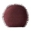 Flash Sale ⭐ Aura Home Vintage Linen Fringe 55cm Round Cushion In Syrah 😍