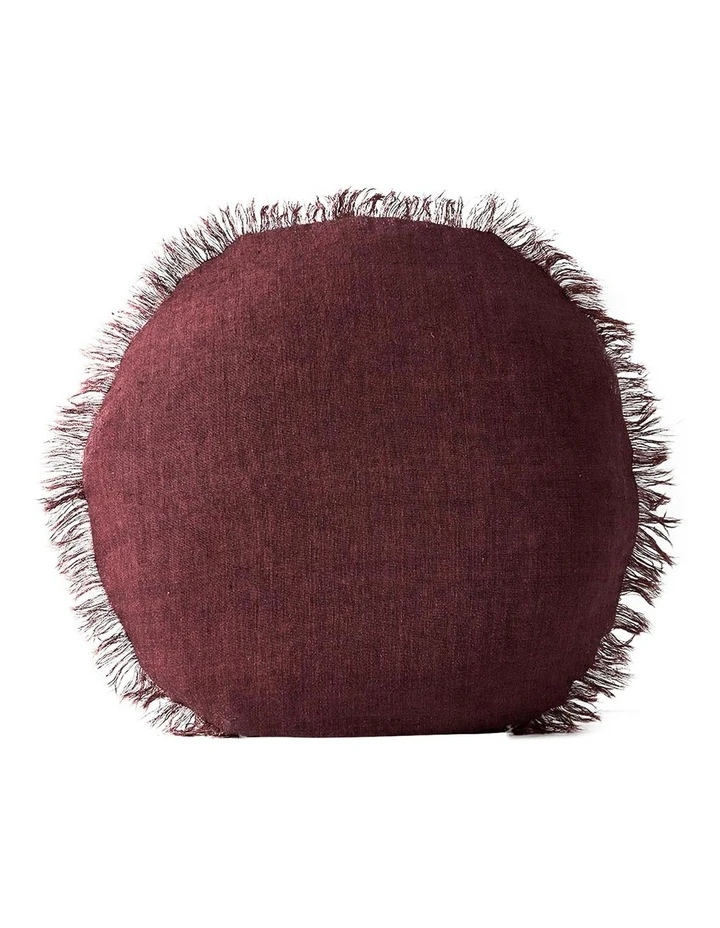 Flash Sale β Aura Home Vintage Linen Fringe 55cm Round Cushion In Syrah π 1 Flash Sale β Aura Home Vintage Linen Fringe 55cm Round Cushion In Syrah π