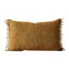 Outlet 😉 Aura Home Vintage Linen Fringe Rectangle Cushion in Bronze 👏
