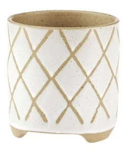 Coupon 👍 Linen House Estrada Planter Pot 16cm In White 😉