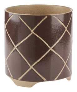 Best deal 🎁 Linen House Estrada Planter Pot 24cm In Coffee ✔️