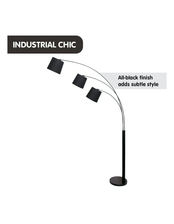 Deals ✨ Sarantino Adjustable 3-Light Tapered Shade Arc Floor Lamp Black ❤️ 5 Deals ✨ Sarantino Adjustable 3-Light Tapered Shade Arc Floor Lamp Black ❤️ - Image 5