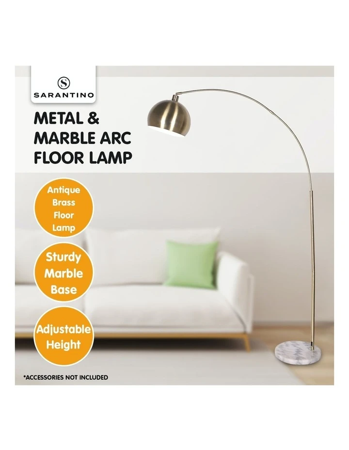 Deals ⌛ Sarantino Adjustable Height Arc Floor Lamp Antique Brass ❤️ 2 Deals ⌛ Sarantino Adjustable Height Arc Floor Lamp Antique Brass ❤️ - Image 2