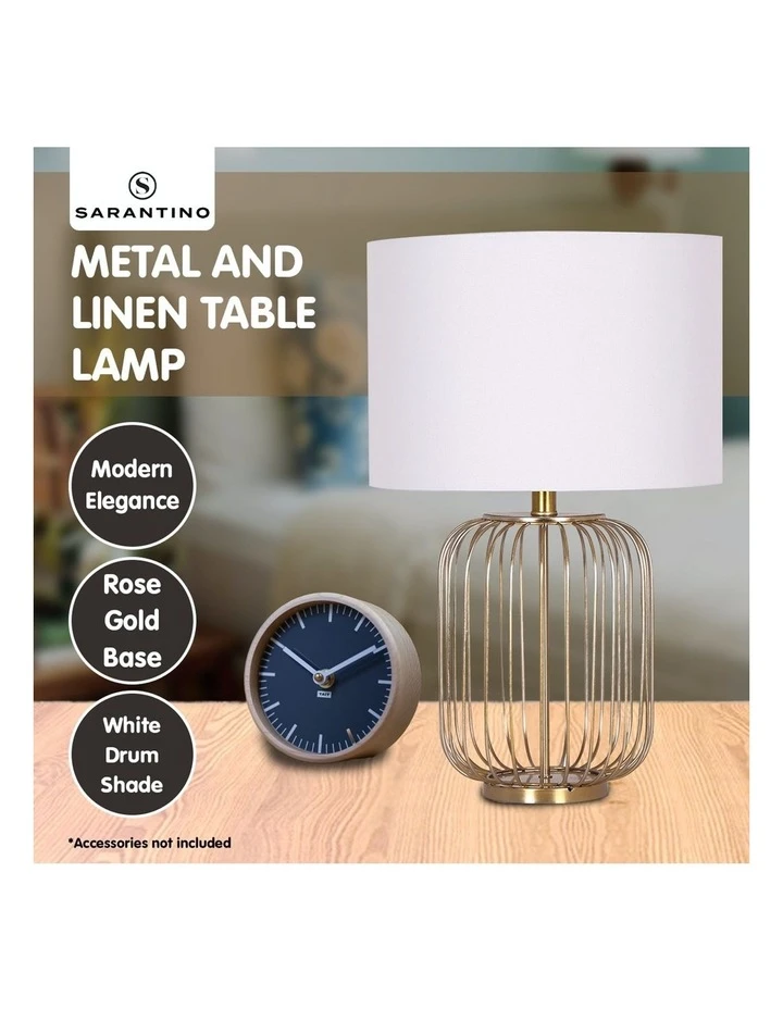 Top 10 β Sarantino Table Lamp Rose Gold Finish with White Linen Shade π€© 7 Top 10 β Sarantino Table Lamp Rose Gold Finish with White Linen Shade π€© - Image 7