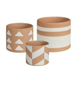 Best Pirce ❤️ Cooper & Co. Set of 3 Nested Idaho Terracotta Pots White ⭐