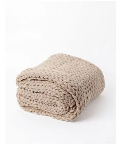 Best Sale ❤️  Vue Chunky Knit Throw in Beige ❤️