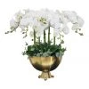 Best deal 😍 Vicky Yao Exclusive Design Luxury Artificial Orchid Flower Arrangement In Large Triangle Ball Vase 🌟