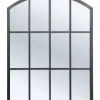 New 🔔 Cooper & Co Marais Arch Top Iron Indoor Outdoor Mirror Black 😍