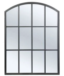 New 🔔 Cooper & Co Marais Arch Top Iron Indoor Outdoor Mirror Black 😍