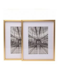Budget ❤️ Cooper & Co 8X10" Matt to 5X7" Premium Metallicus Metal Photo Frames Set Of 2 Gold 🌟