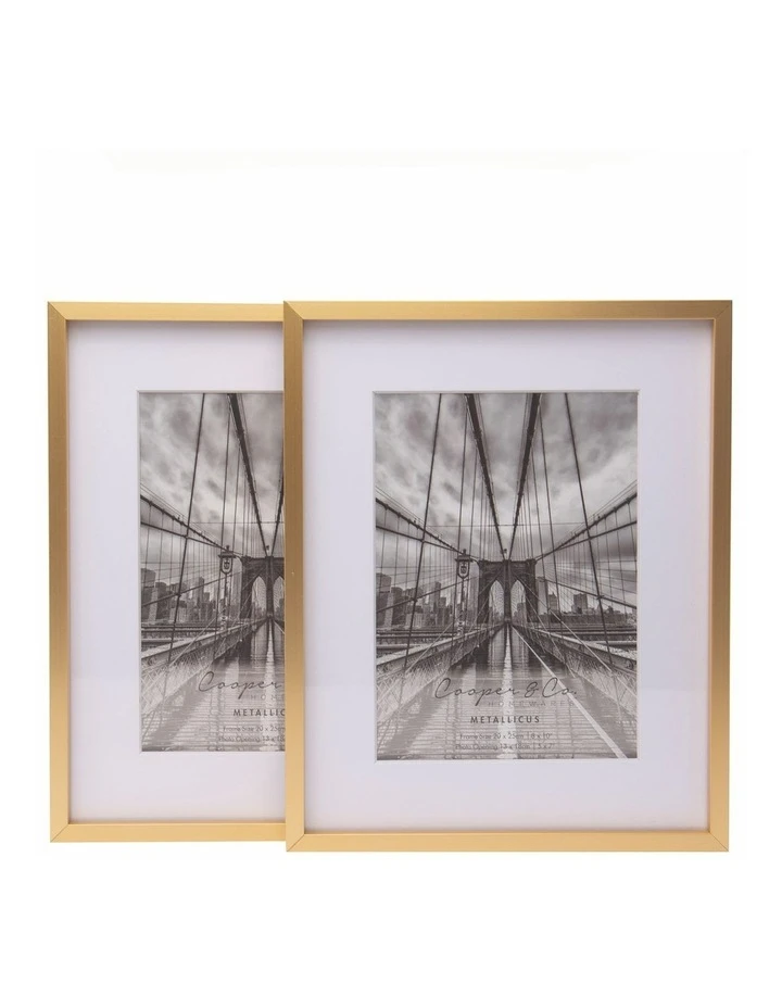 Budget β€οΈ Cooper & Co 8X10" Matt to 5X7" Premium Metallicus Metal Photo Frames Set Of 2 Gold π 1 Budget β€οΈ Cooper & Co 8X10" Matt to 5X7" Premium Metallicus Metal Photo Frames Set Of 2 Gold π