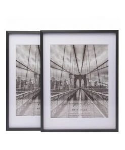 New ⌛ Cooper & Co 10x13" Matt to 8x10" Premium Metallicus Metal Photo Frames Set Of 2 Black ✨