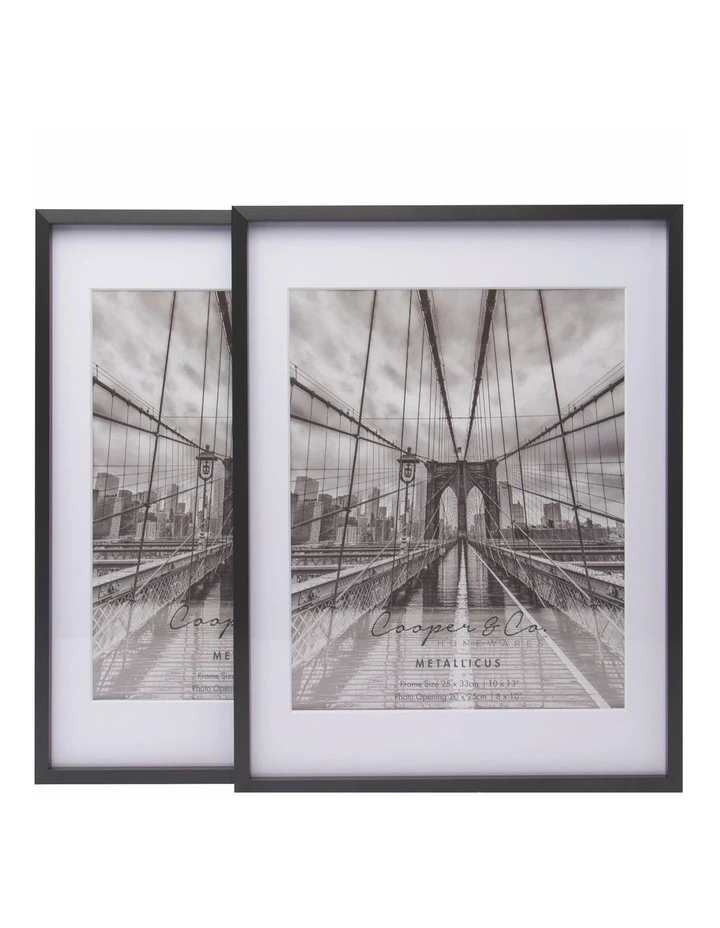 New ⌛ Cooper & Co 10x13" Matt to 8x10" Premium Metallicus Metal Photo Frames Set Of 2 Black ✨ 1 New ⌛ Cooper & Co 10x13" Matt to 8x10" Premium Metallicus Metal Photo Frames Set Of 2 Black ✨