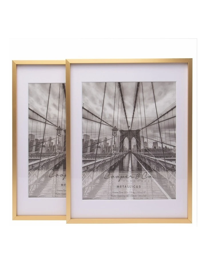 New β€οΈ Cooper & Co 10x13" Matt to 8x10" Premium Metallicus Metal Photo Frames Set Of 2 Gold π 1 New β€οΈ Cooper & Co 10x13" Matt to 8x10" Premium Metallicus Metal Photo Frames Set Of 2 Gold π