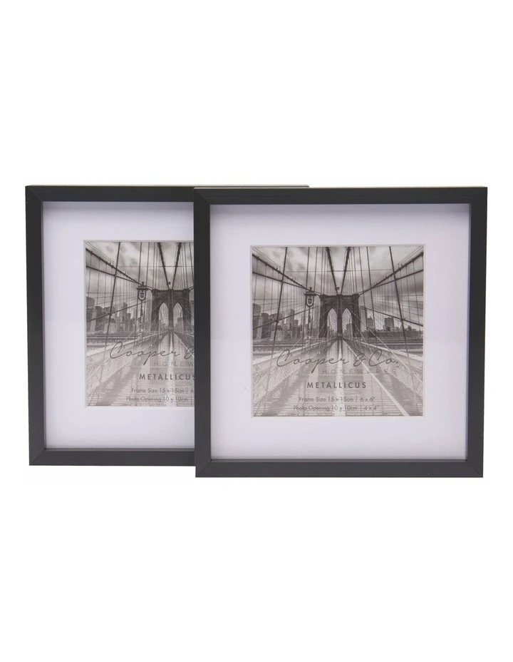 Budget π Cooper & Co 6X6" Matt to 4X4" Premium Metallicus Metal Photo Frames Set Of 2 Black π 1 Budget π Cooper & Co 6X6" Matt to 4X4" Premium Metallicus Metal Photo Frames Set Of 2 Black π