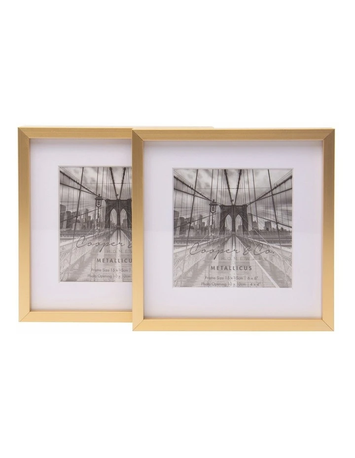 Best deal ❤️ Cooper & Co 6X6" Matt To 4X4" Premium Metallicus Metal Photo Frames Set Of 2 Gold ✨ 1 Best deal ❤️ Cooper & Co 6X6" Matt To 4X4" Premium Metallicus Metal Photo Frames Set Of 2 Gold ✨