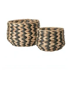 Discount 🌟 Cooper & Co Tiger Stripe Hyacinth Planter Pot Holder Set of 2 ⭐