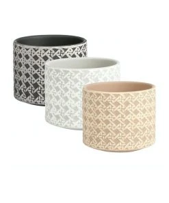 Budget 🛒 Cooper & Co Rattan Style Terracotta Pots Set of 3 😍