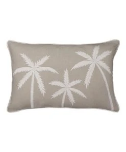 Deals π₯ Madras Link Kerala Linen Embroidered Palm Cushion 40x60cm β
