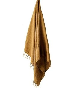 Best Sale ❤️ Aura Home Vintage Linen Fringe Throw in Bronze ✨