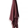Buy 🧨 Aura Home Vintage Linen Fringe Throw in Syrah 🛒