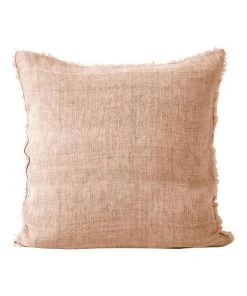 Wholesale 😀 Aura Home Vintage Linen Fringe Cushion in Pink Clay ✨