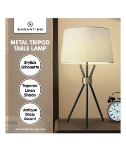 Top 10 ❤️ Sarantino Metal Tripod Table Lamp With Antique Brass Accent 🥰 -Deals Home Décor Store 888989410 6 720x928