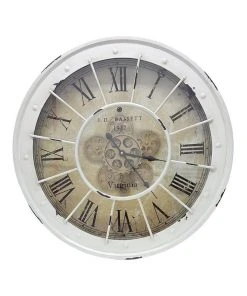 Best deal π La Florentina Bassett Industrial Moving Cogs Wall Clock Round 60cm White β¨