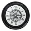Cheapest ✔️ La Florentina Miro' French Mirrored Moving Cogs Wall Clock 80cm Black ⭐