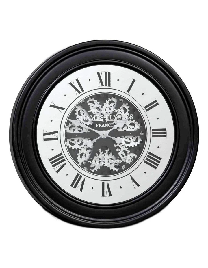 Cheapest ✔️ La Florentina Miro' French Mirrored Moving Cogs Wall Clock 80cm Black ⭐ 1 Cheapest ✔️ La Florentina Miro' French Mirrored Moving Cogs Wall Clock 80cm Black ⭐