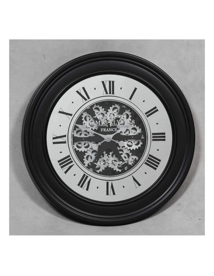 Cheapest ✔️ La Florentina Miro' French Mirrored Moving Cogs Wall Clock 80cm Black ⭐ 4 Cheapest ✔️ La Florentina Miro' French Mirrored Moving Cogs Wall Clock 80cm Black ⭐ - Image 4