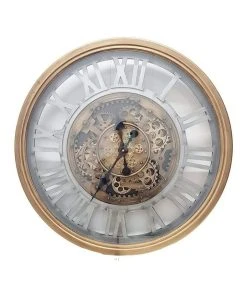 Discount β La Florentina Venetian Classic Moving Cogs Wall Clock 72cm Gold β
